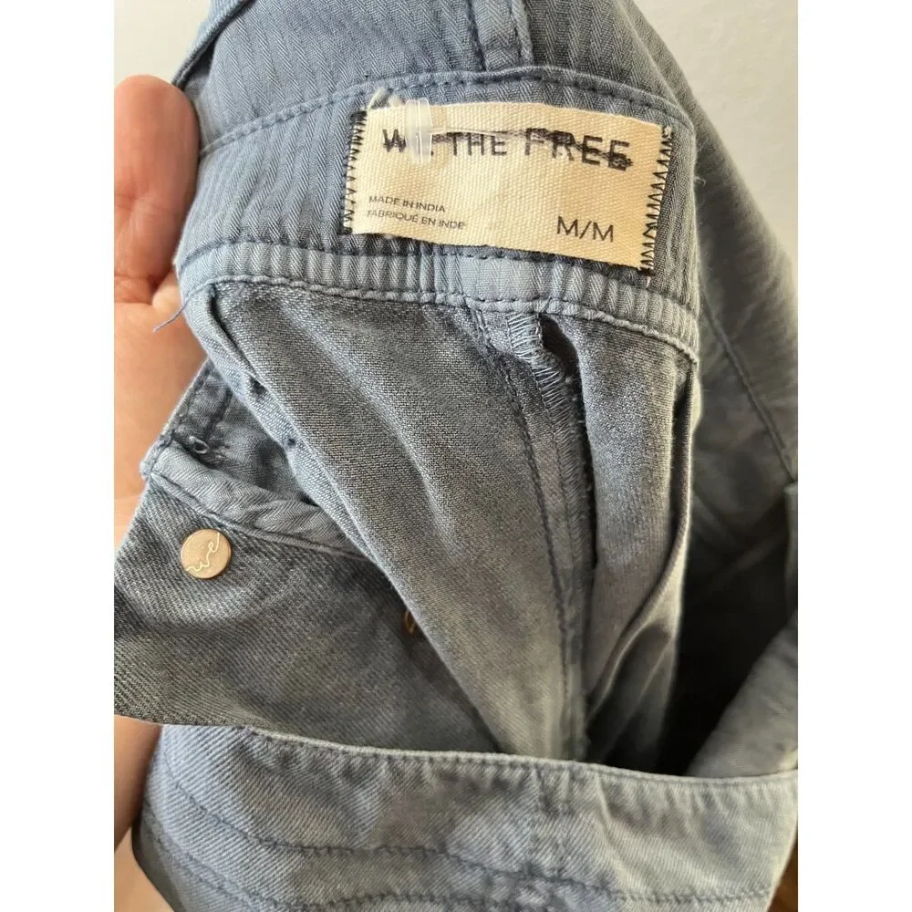 Free People We The Free Felix Tapered Overalls Blue Size M NWOT $148 retail
